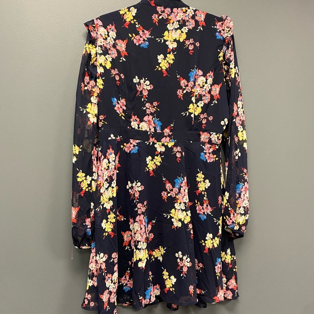 Lulu’s In the Flowers Navy Blue Floral Print Long Sleeve Skater Dress XL - Picture 6 of 12